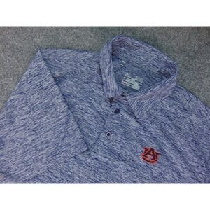 Auburn Polo Mens XL Under Armour Blue Pattern Gameday Tigers Sporty Athleisure